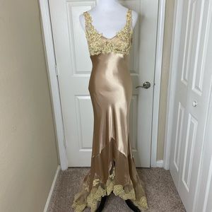 Elegant Golden Satin Dress